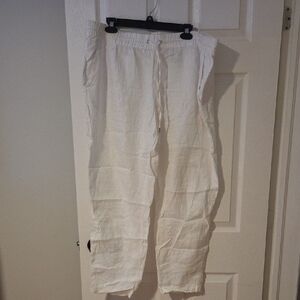 Men's White Linen Pants